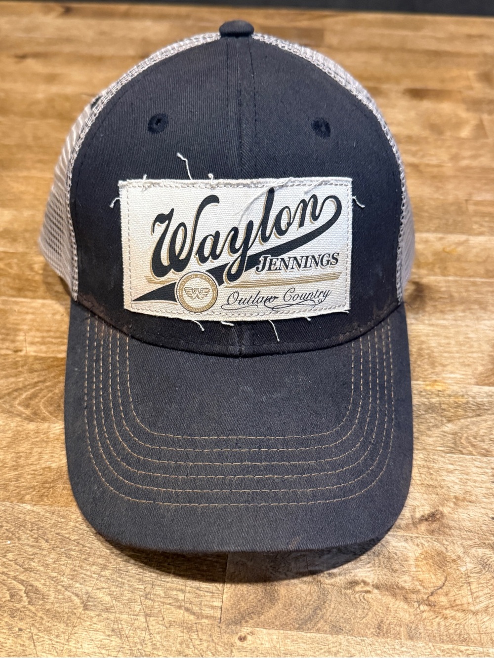 Waylon Jennings Distressed Patch Trucker Hat
